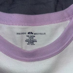 Purple and white brandy Melville plain crop top